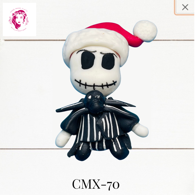 Christmas Clay Hairbow Center Jack &amp; Sally -CMX-70