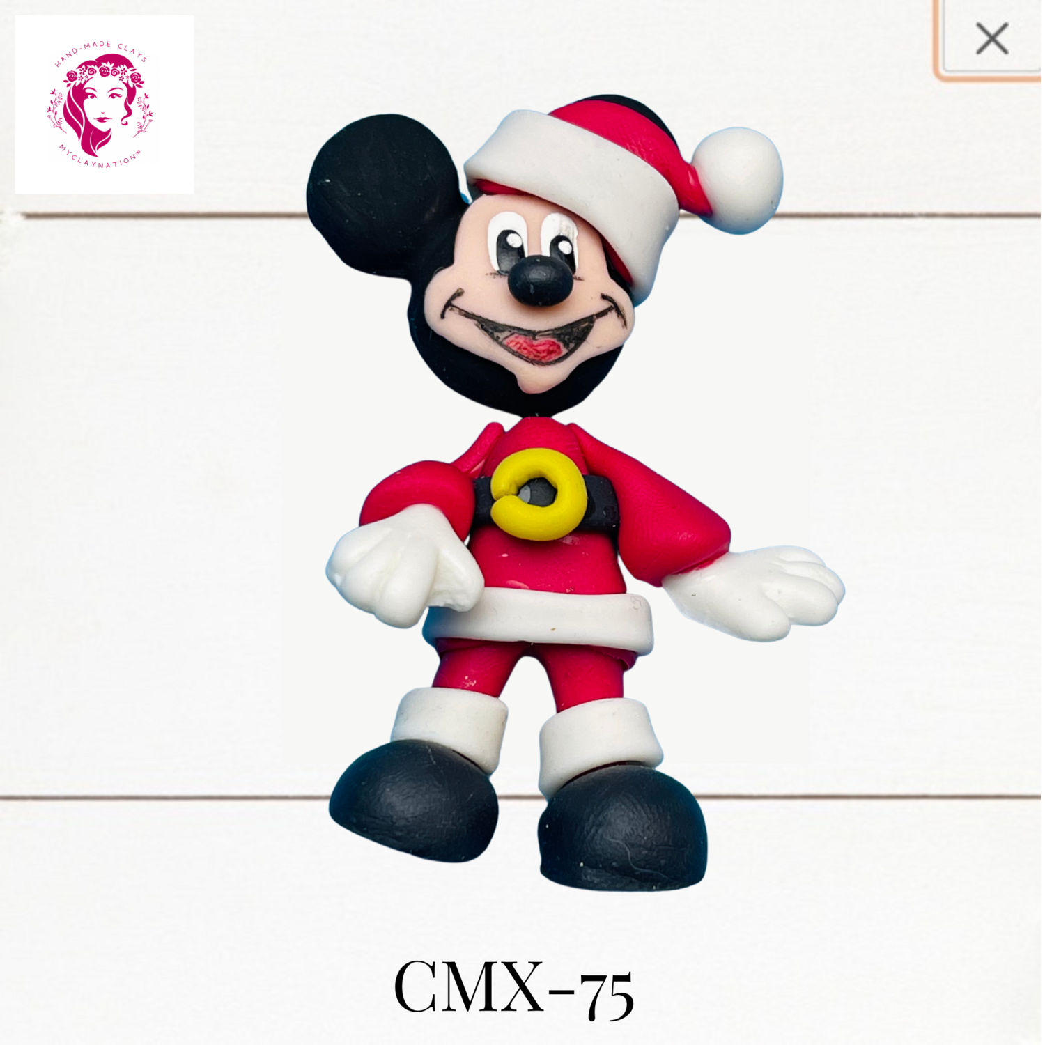 Christmas Clay Hairbow Center Mouse -CMX-75