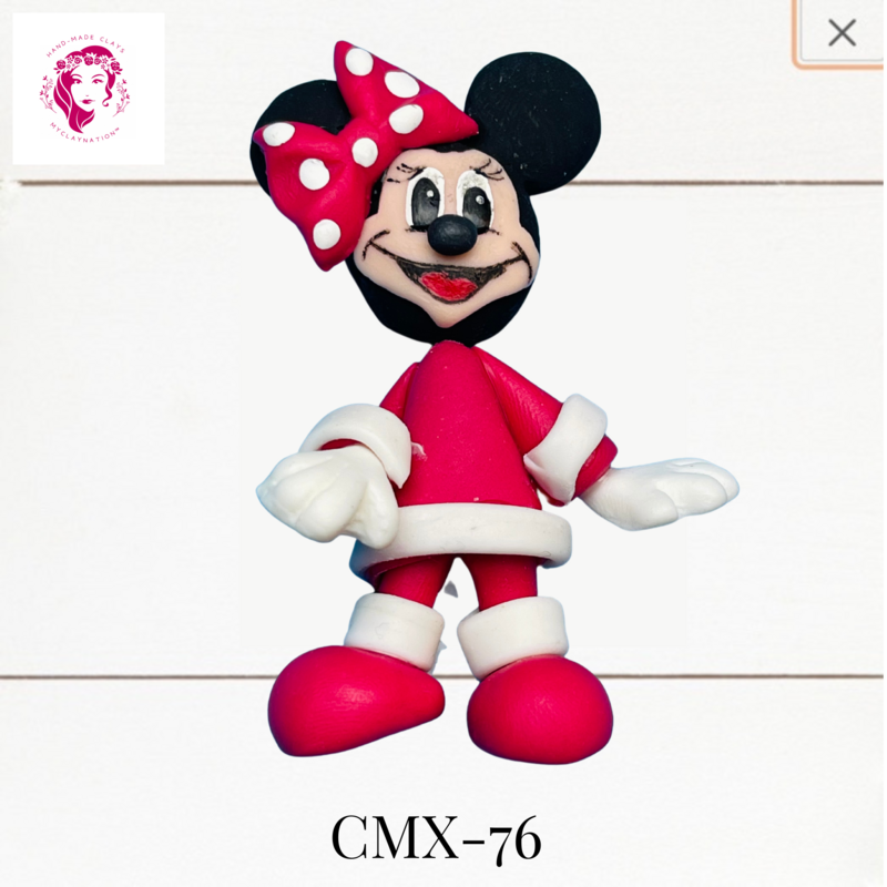 Christmas Clay Hairbow Center Girl Mouse -CMX-76