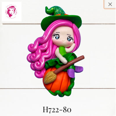 H722-80: Halloween Clay Bow Center