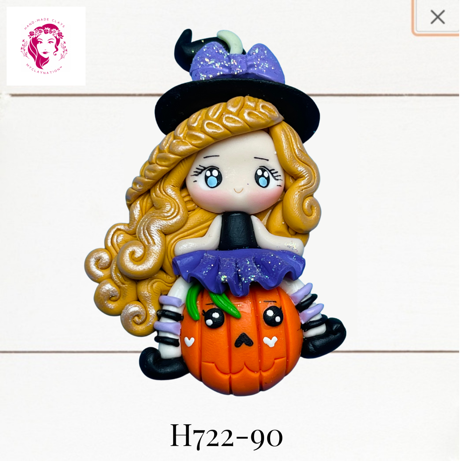H722-90: Halloween Clay Bow Center