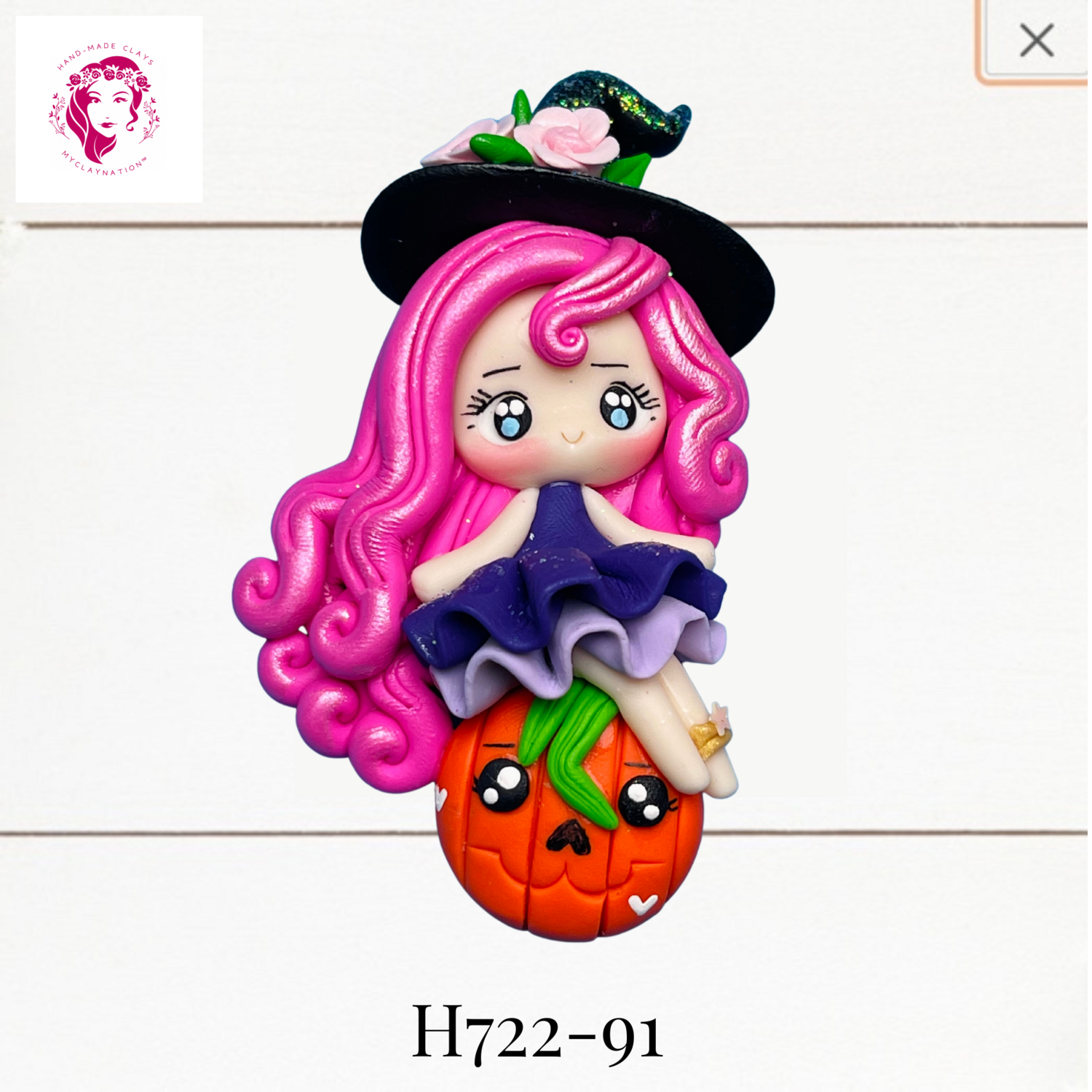 H722-91: Halloween Clay Bow Center