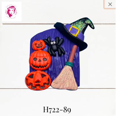 H722-89: Halloween Clay Bow Center