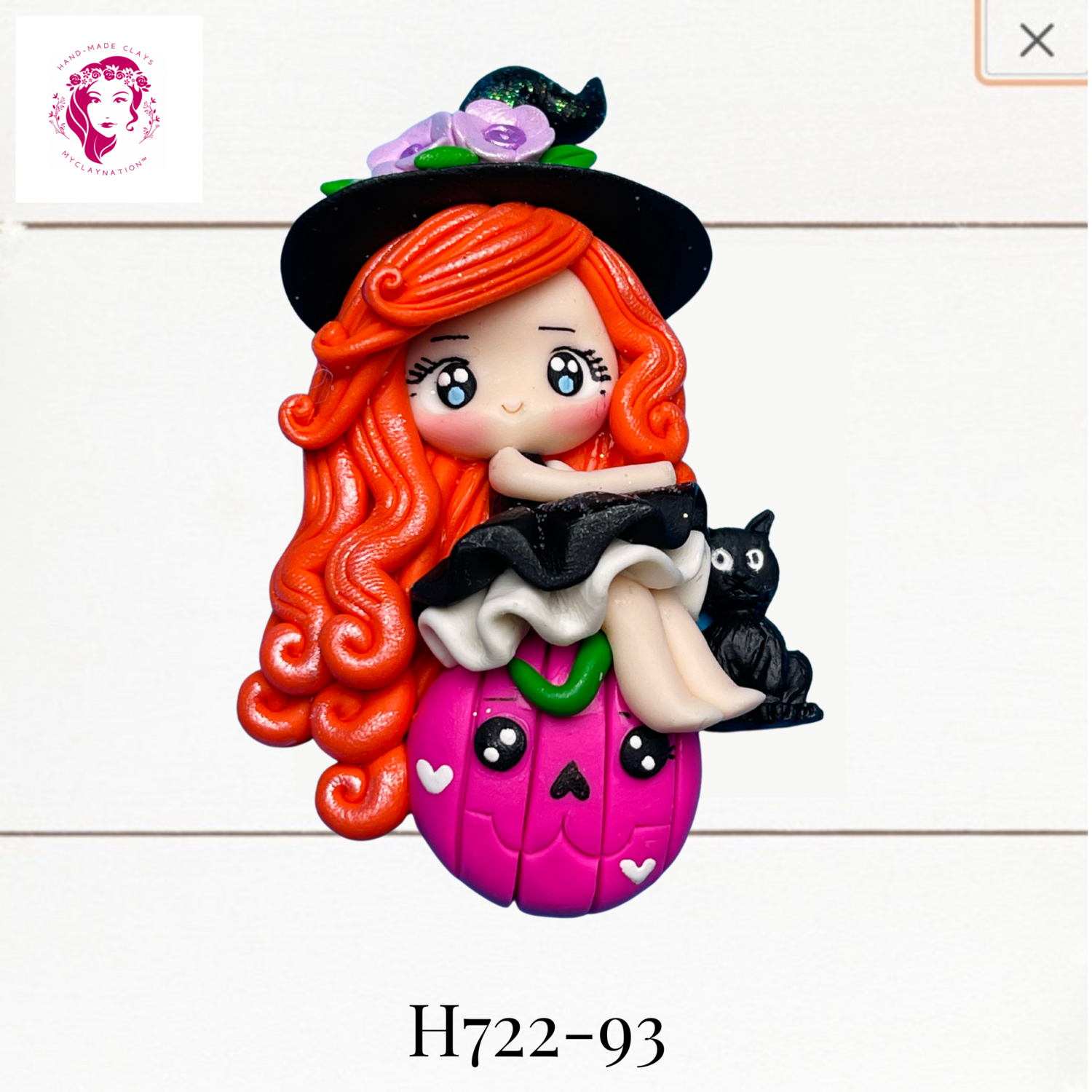 H722-93: Halloween Clay Bow Center