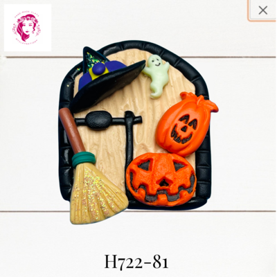 H722-81: Halloween Clay Bow Center