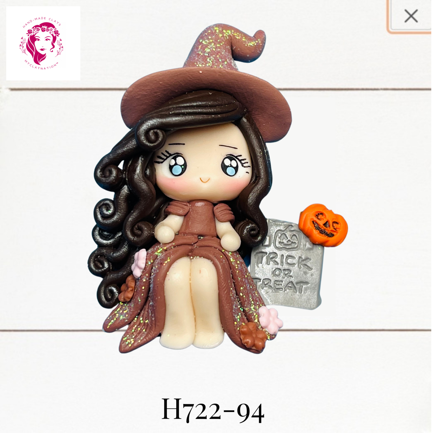H722-94: Halloween Clay Bow Center