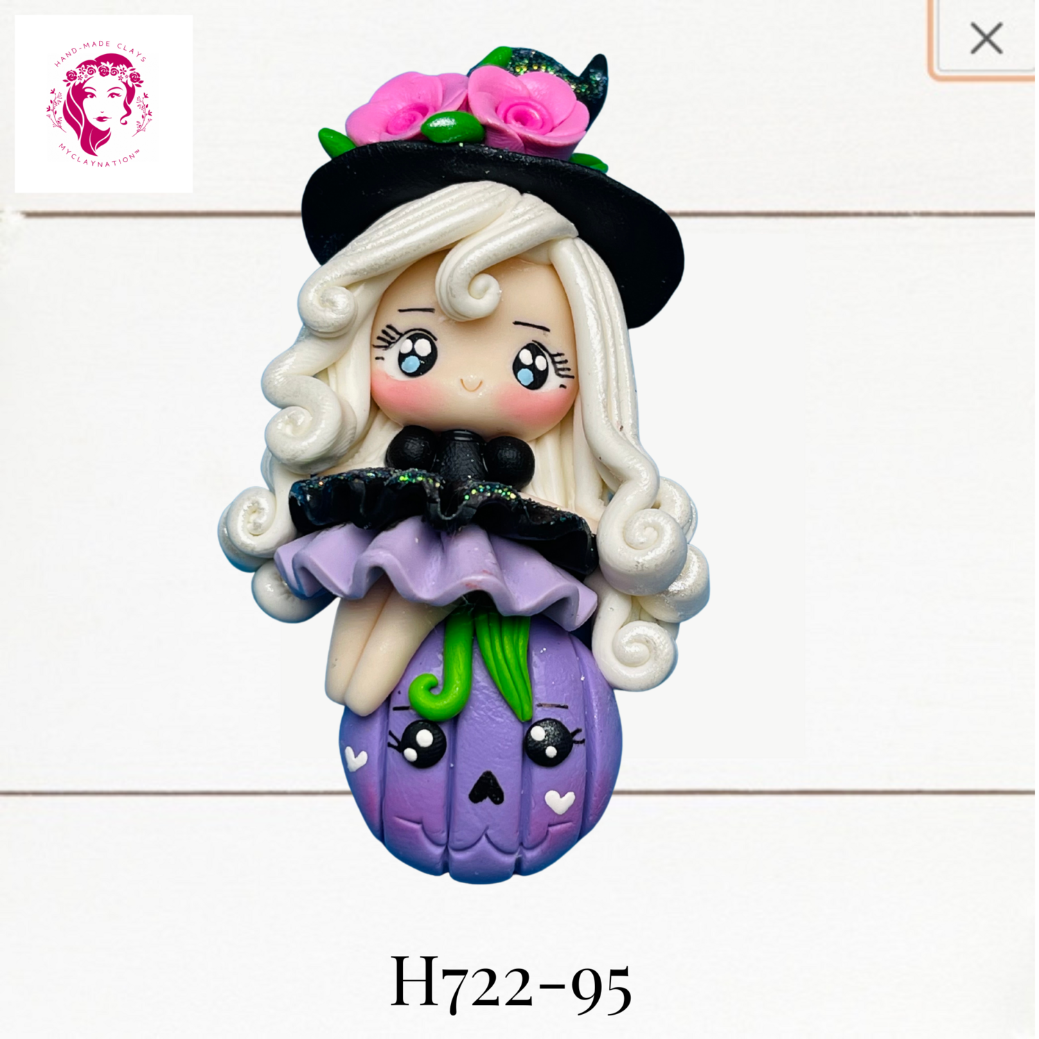 H722-95: Halloween Clay Bow Center