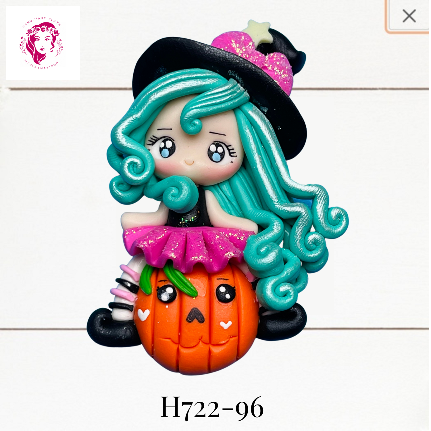 H722-96: Halloween Clay Bow Center