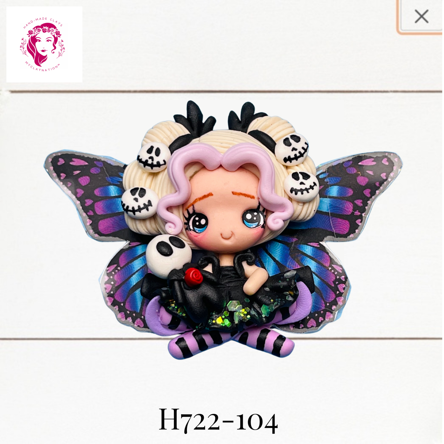 Halloween Clay Hairbow Center - H722-104