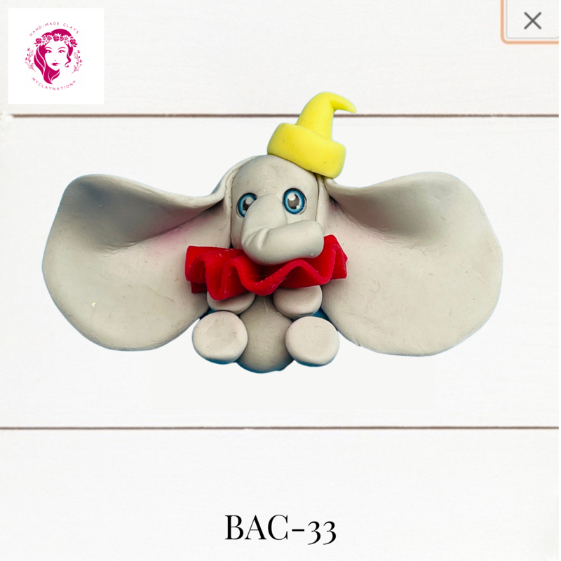 BAC-33: Animal Babies Clay Bow Center