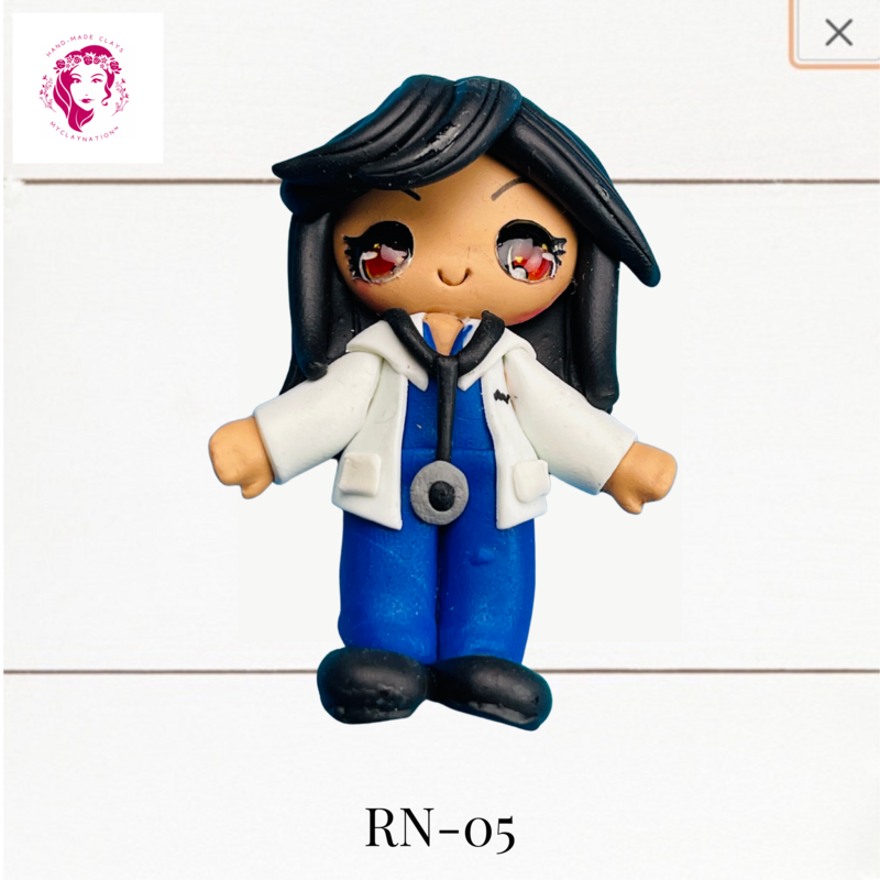 Badge Reel Clays Doctor in Lab Coat -RN-05