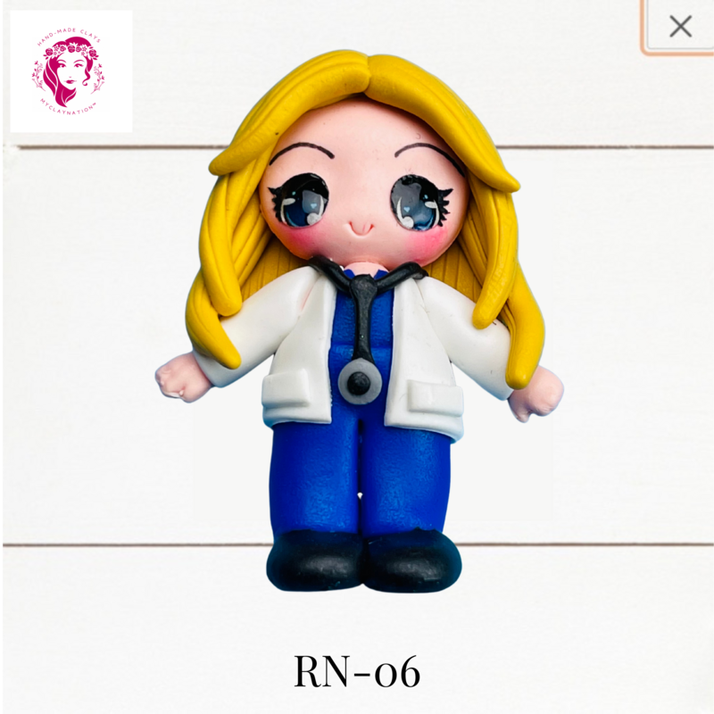 Badge Reel Clays Doctor in Lab Coat -RN-06