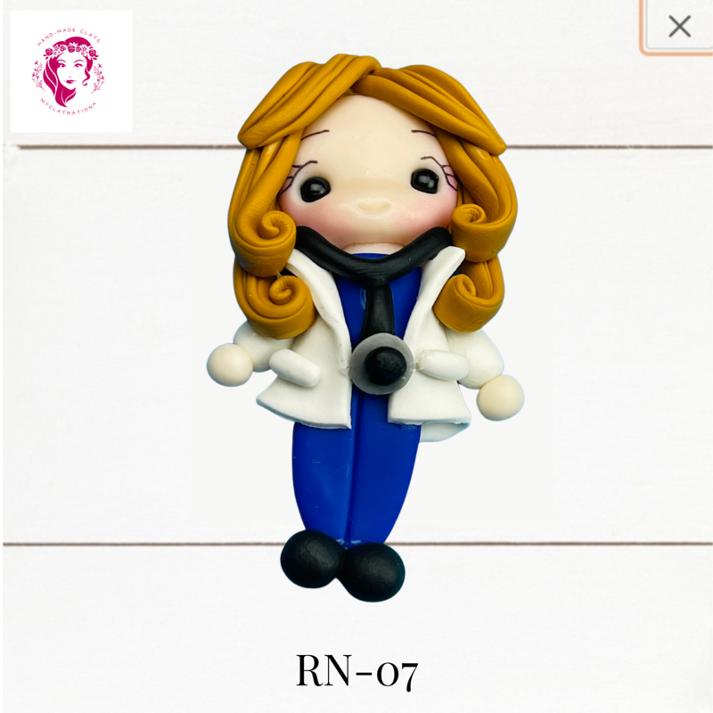 Badge Reel Clays Doctor in Lab Coat -RN-07