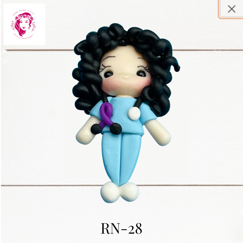 Badge Reel Clays Nurse in Light Blue Scrubs -RN-28