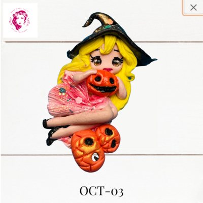 OCT-03: Cute Witches Clay Bow Center