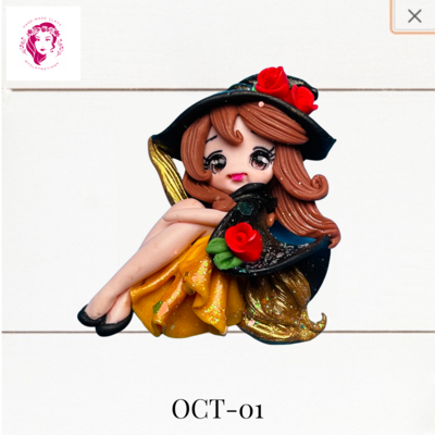 OCT-01: Cute Witches Clay Bow Center