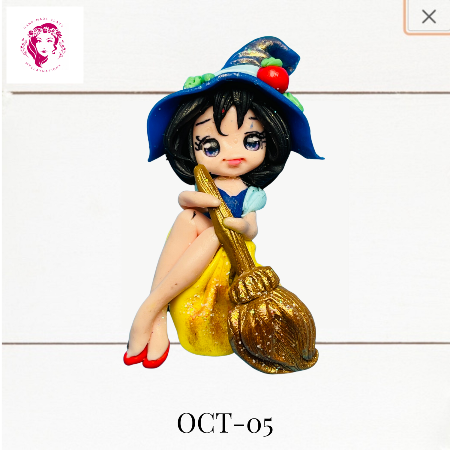 OCT-05: Cute Witches Clay Bow Center