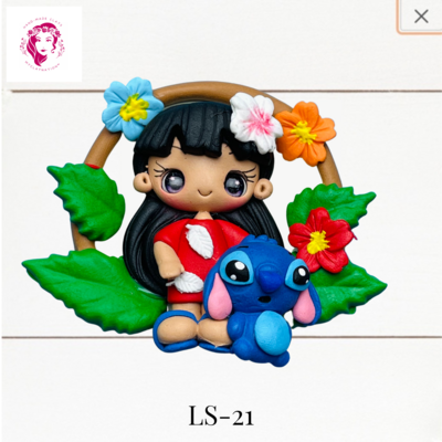 LS-21: Lilo &amp; Stitch Inspired Clay Bow Center