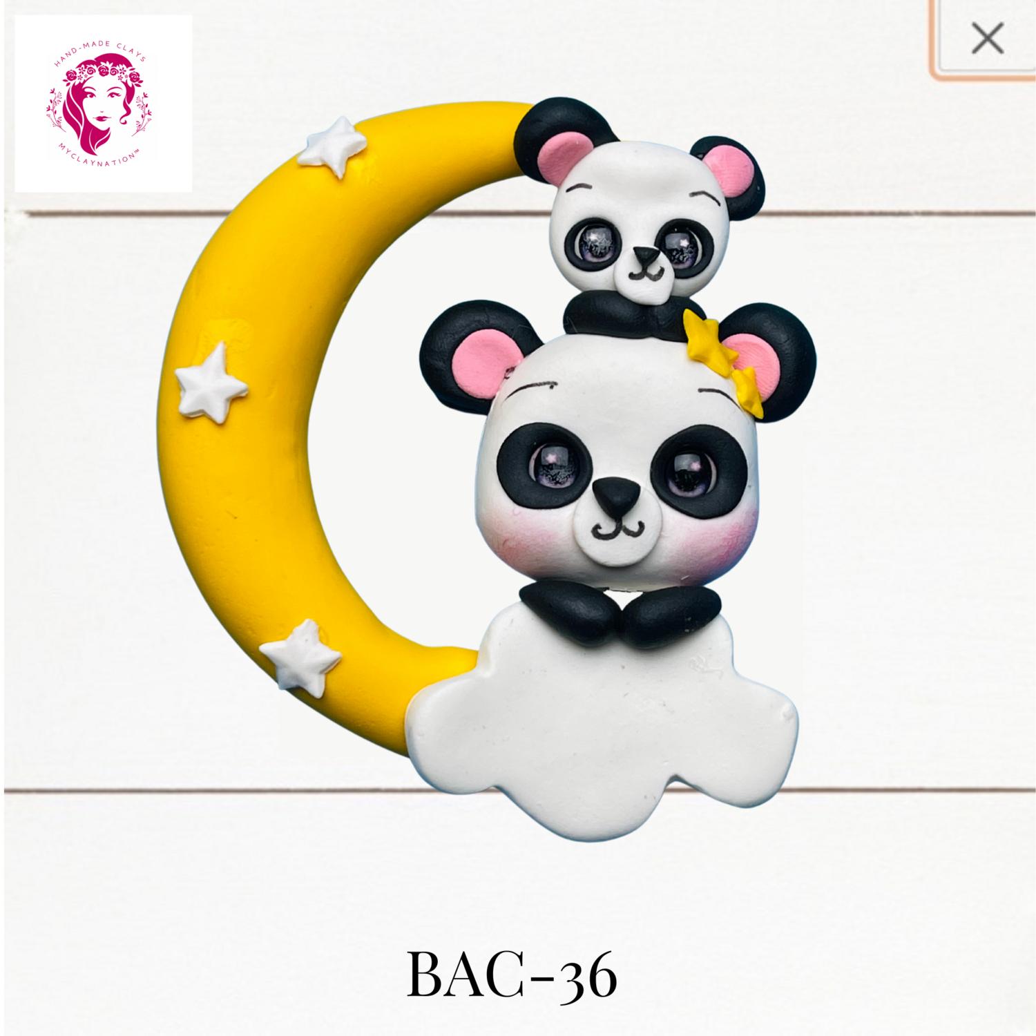 BAC-36: Double Pandas Clay Bow Center