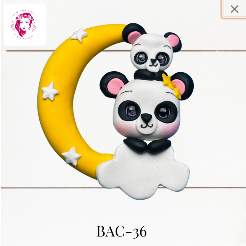 BAC-36: Double Pandas Clay Bow Center
