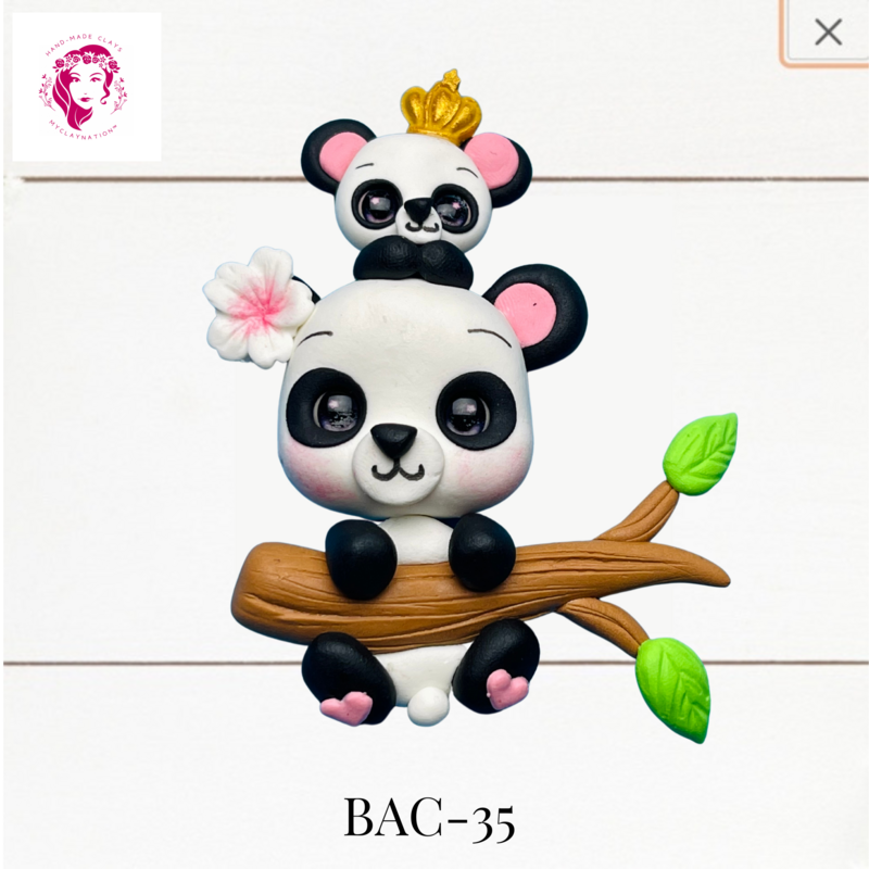 BAC-35: Double Pandas Clay Bow Center