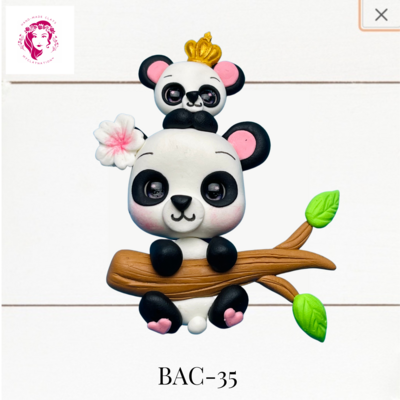 BAC-35: Double Pandas Clay Bow Center