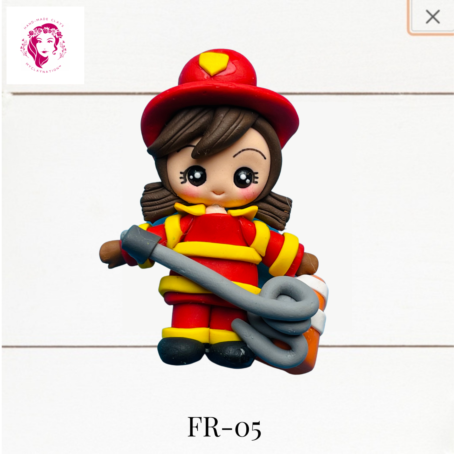 Firefighter Clay Hairbow Center in Red -FR-05