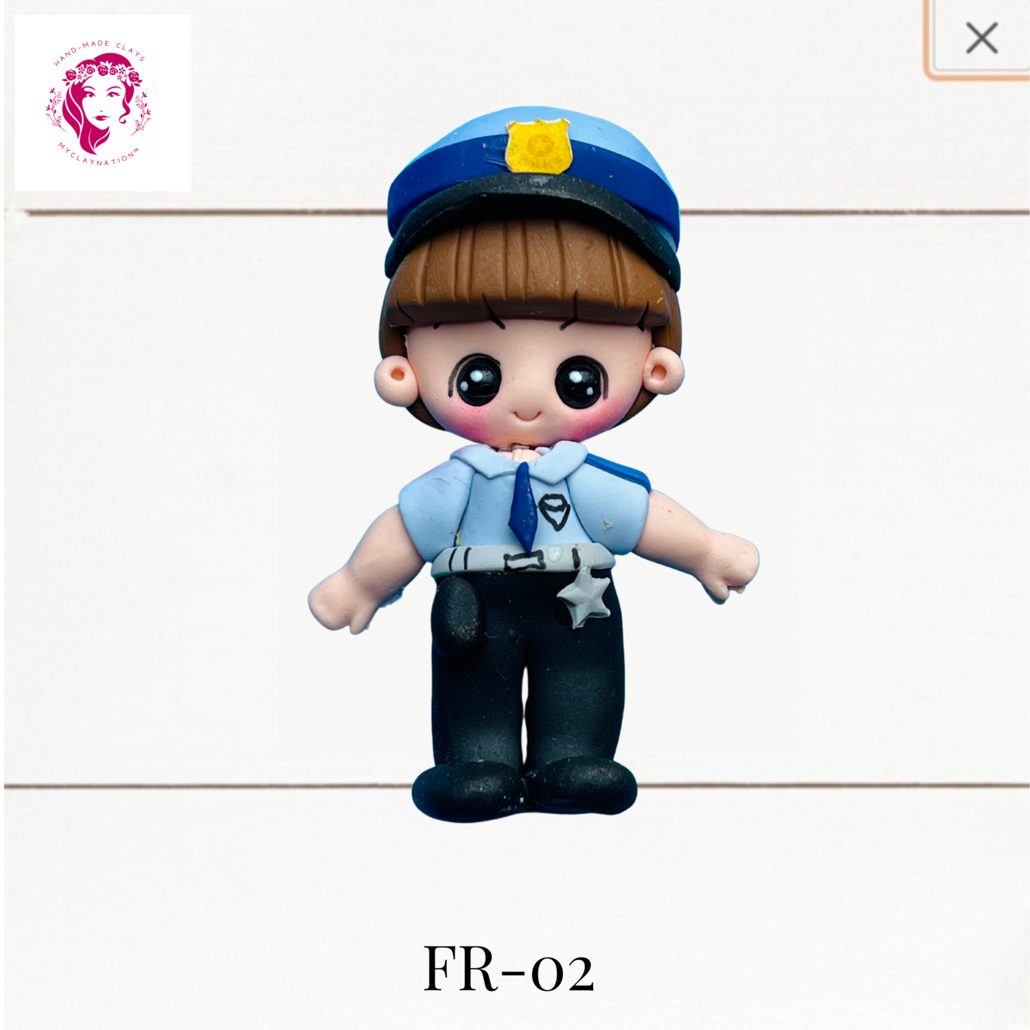 Police Officer Clay Hairbow Center in Blue -FR-01