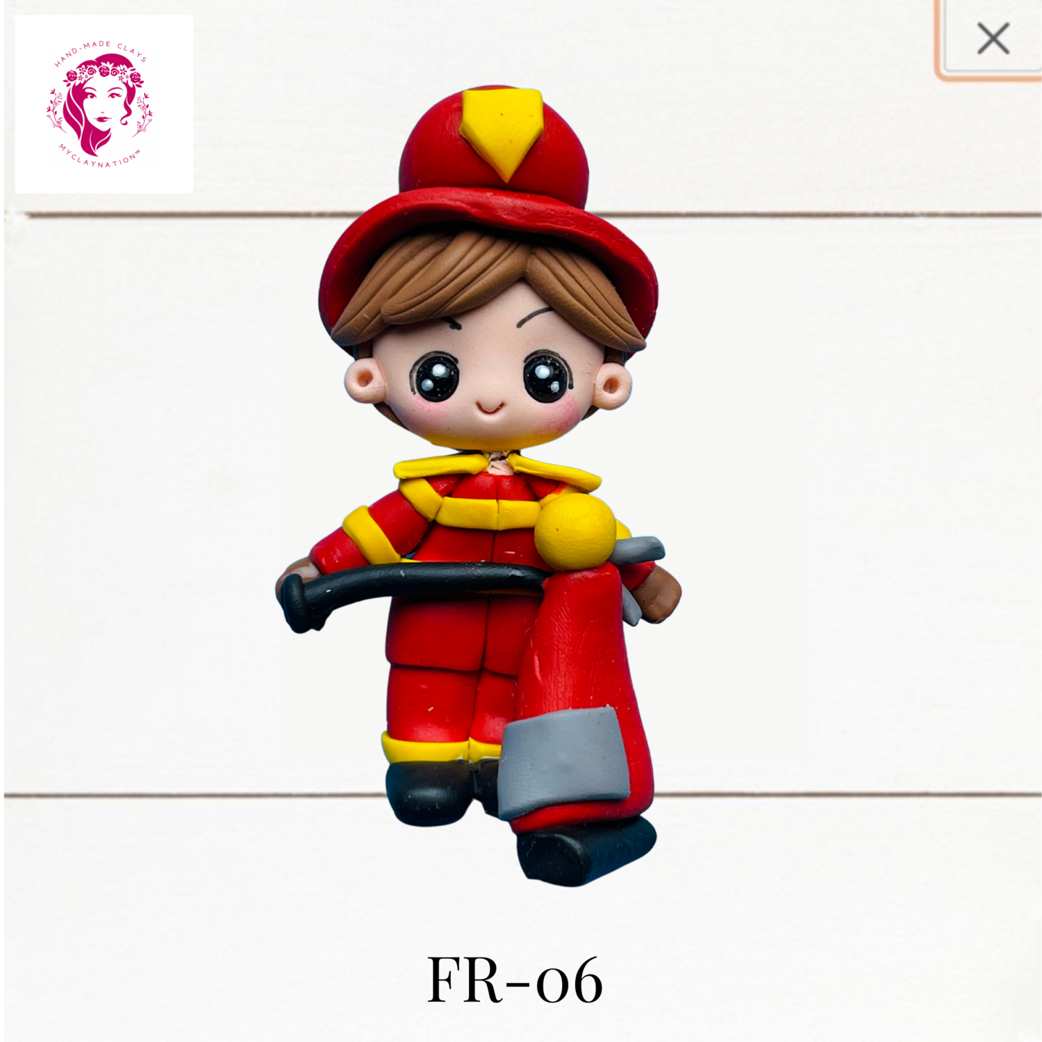 Firefighter Clay Hairbow Center in Red -FR-05