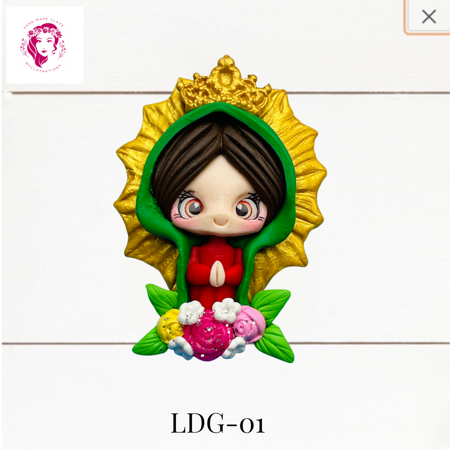 Lady of Guadalupe Clay Hairbow Center -LDG-01