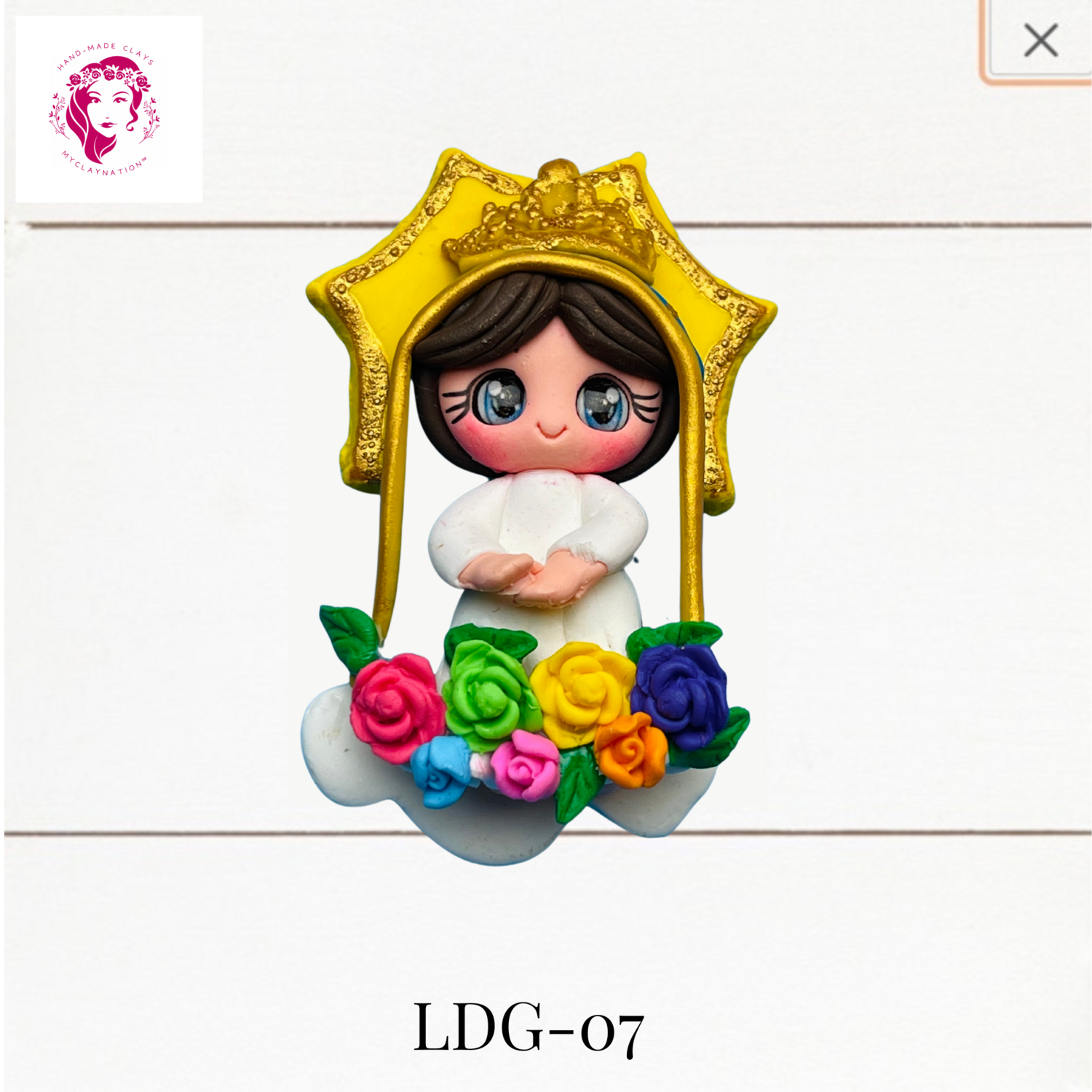 Lady of Guadalupe Clay Hairbow Center -LDG-07