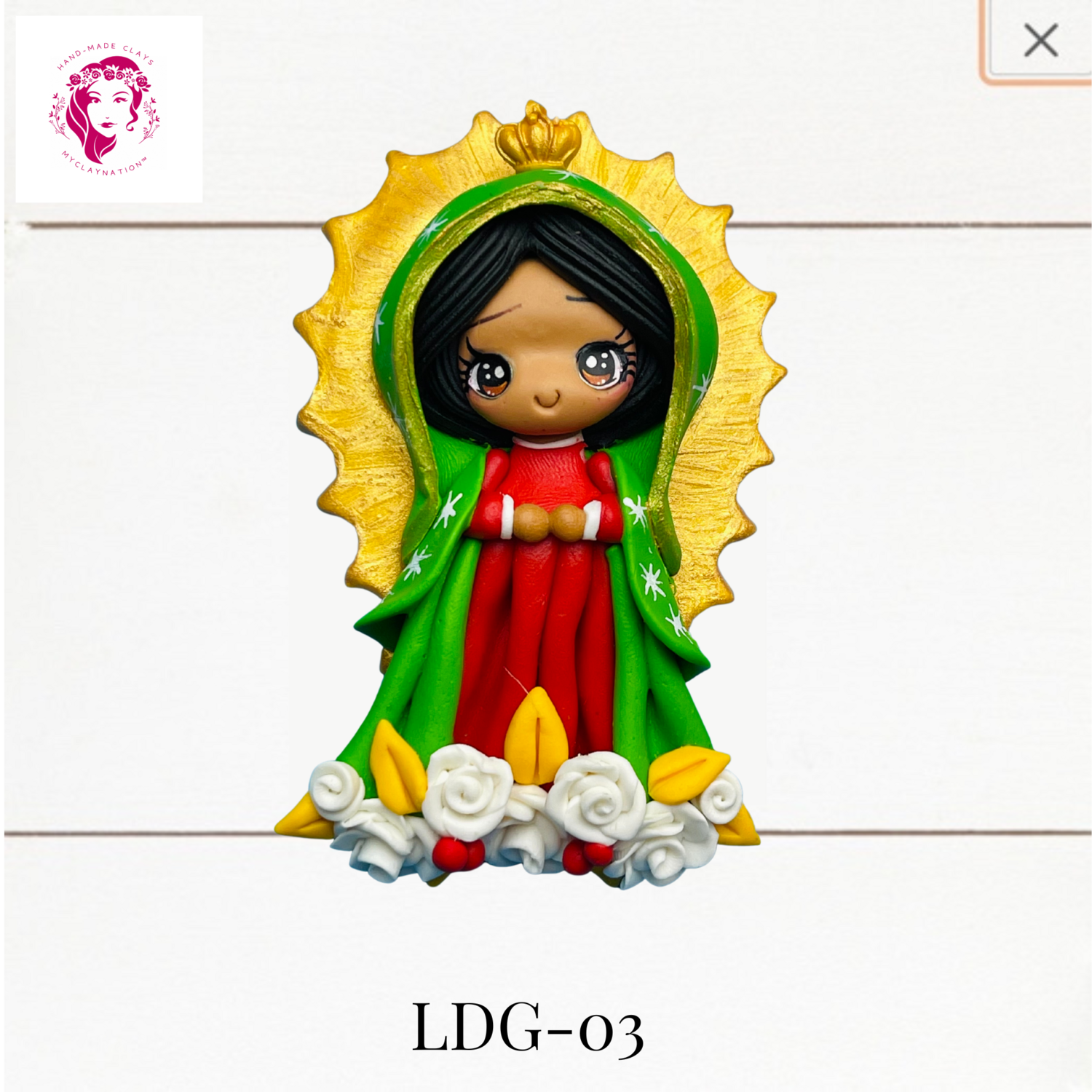 Lady of Guadalupe Clay Hairbow Center -LDG-03