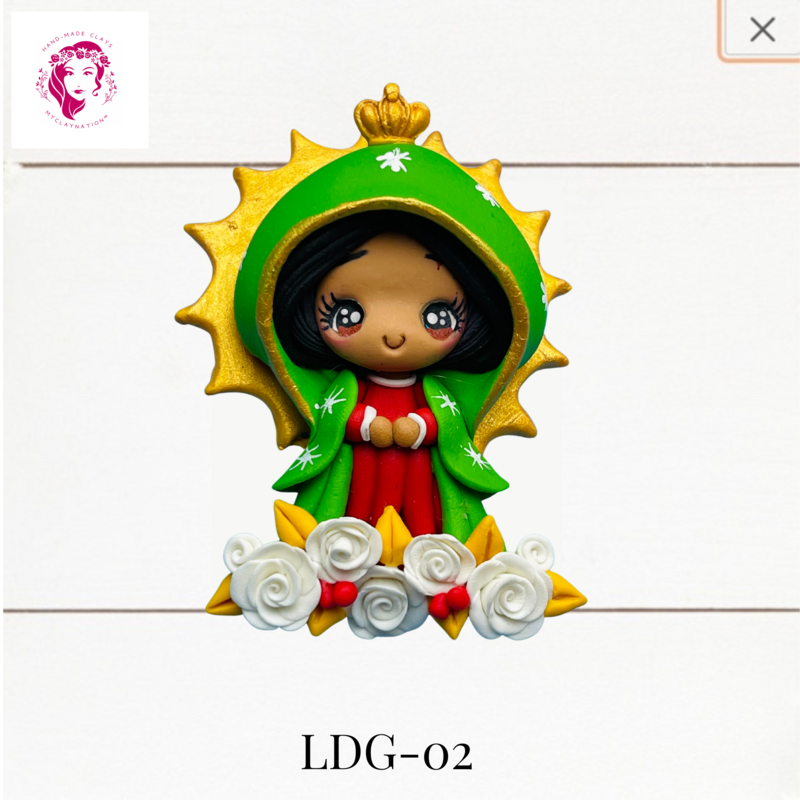 Lady of Guadalupe Clay Hairbow Center -LDG-02 Lady of Guadalupe Clay Hairbow Center -LDG-02