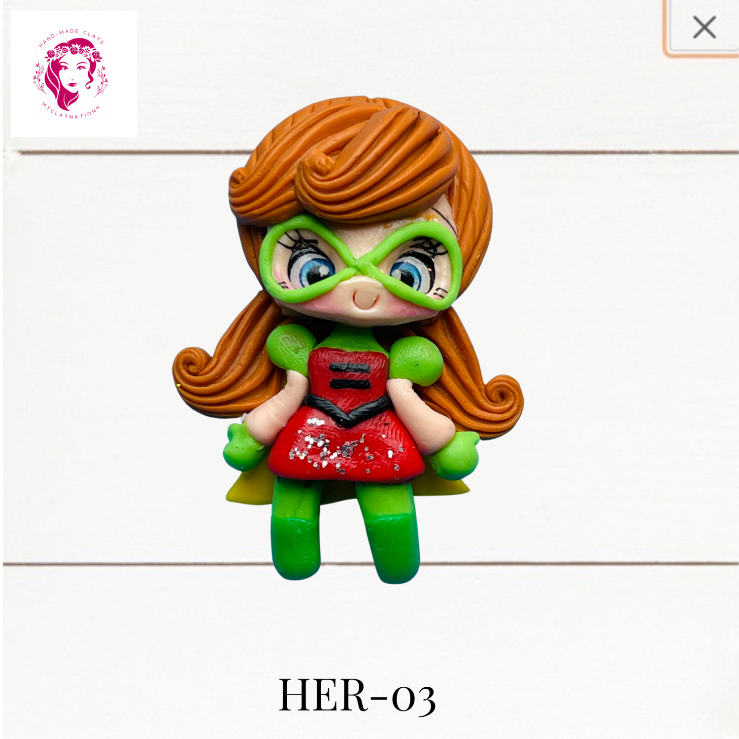 Super Heroes Clay Hairbow Center - Robin Inspired HER-03