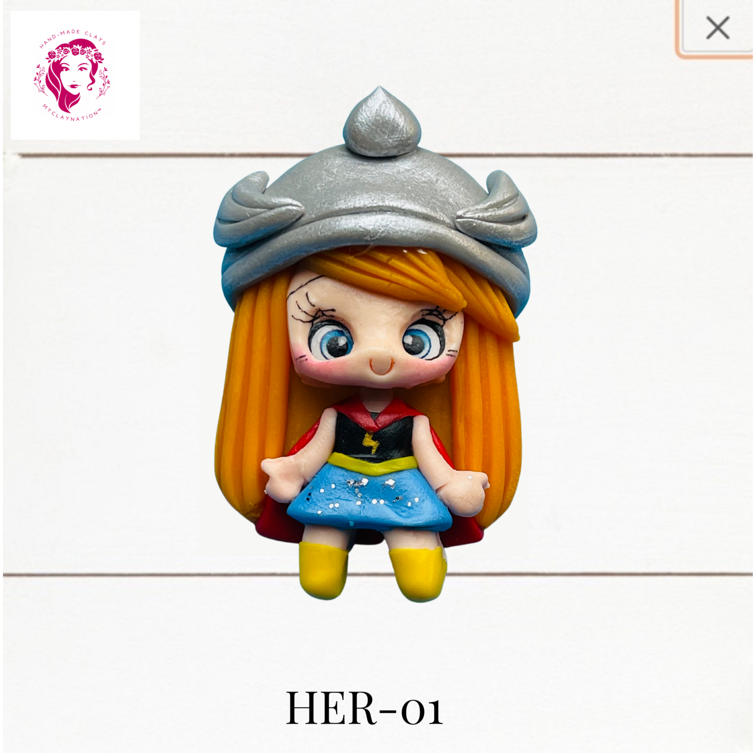 Super Heroes Clay Hairbow Center Thor Inspired -HER-01