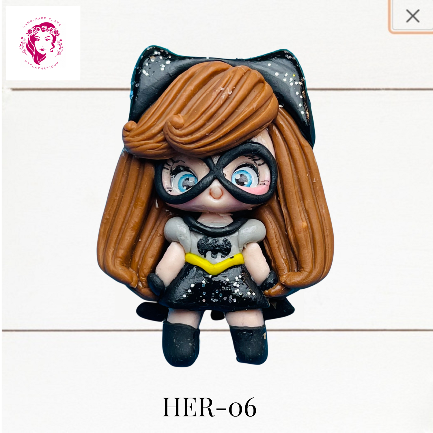 Super Heroes Clay Hairbow Center Batgirl Inspired-HER-06