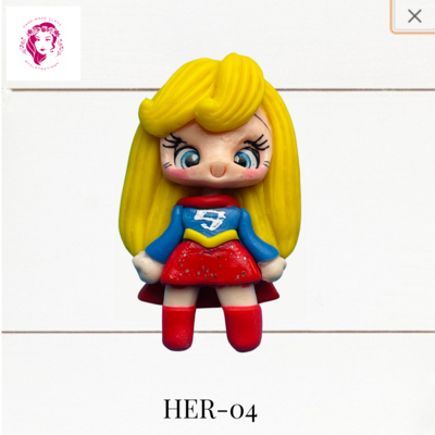 Super Heroes Clay Hairbow Center Supergirl Inspired -HER-04