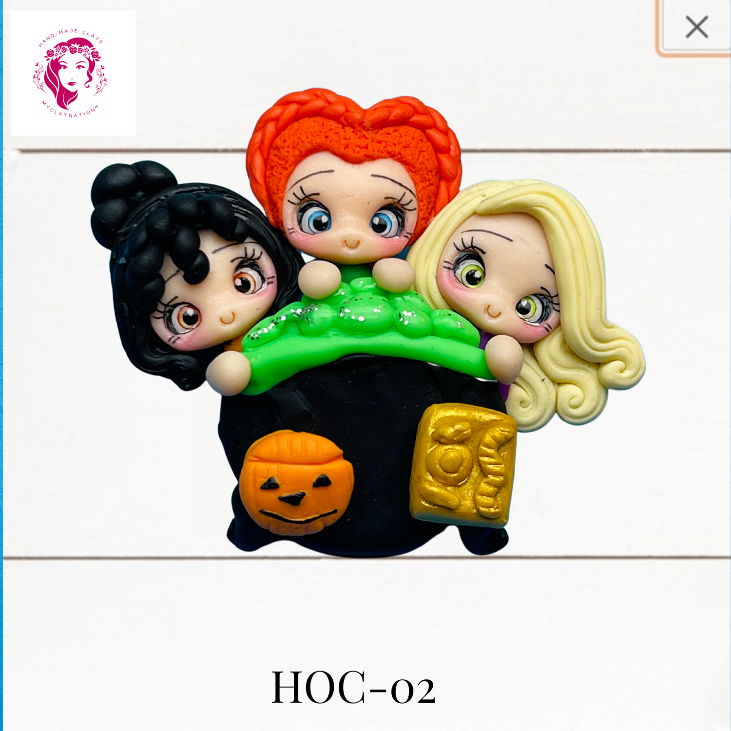 Clay Hairbow Center Hocus Pocus Inspired -HOC-02