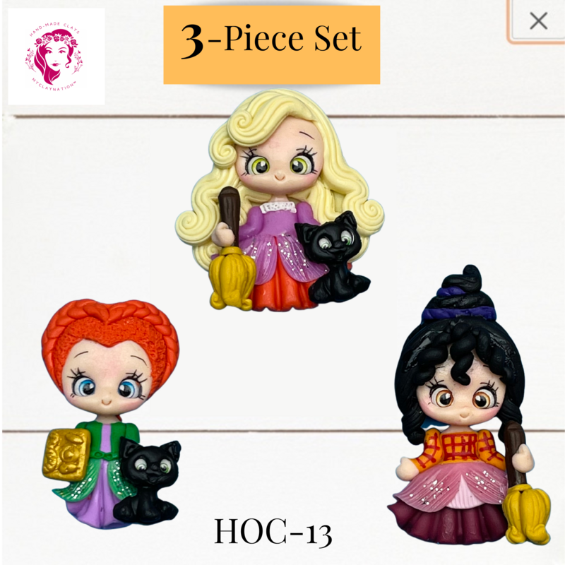3- Set Clay Hairbow Center Hocus Pocus Inspired -HOC-13