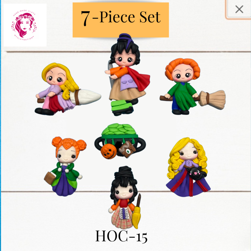 7- Set Clay Hairbow Center Hocus Pocus Inspired -HOC-15