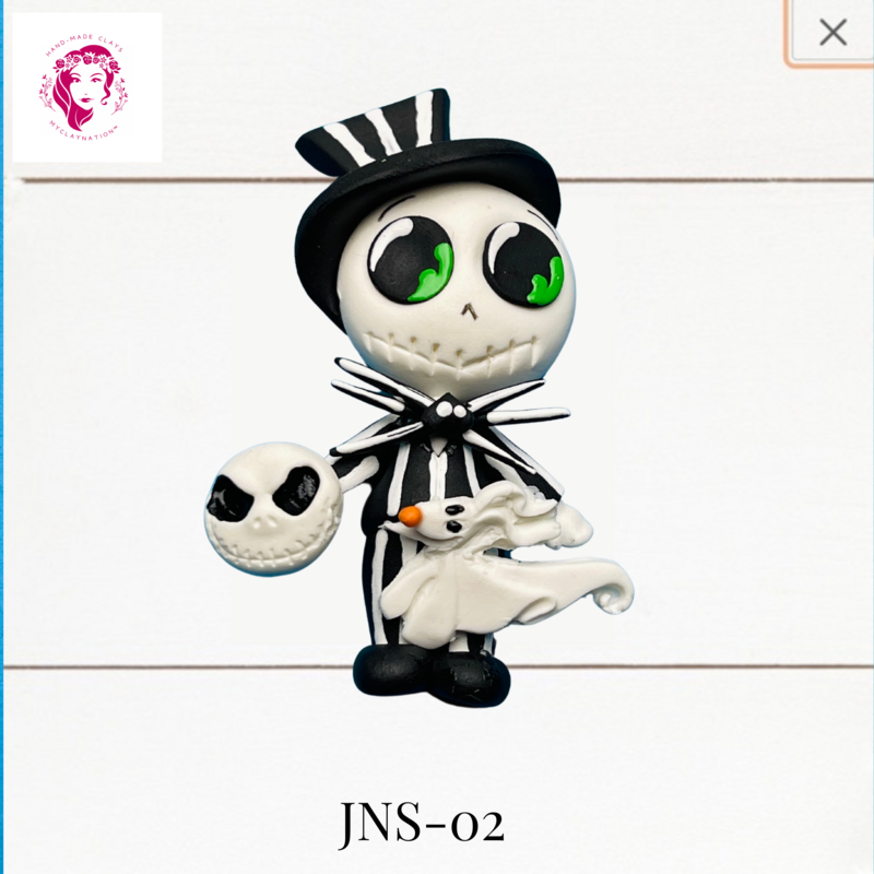 Jack &amp; Sally Clay Hairbow Center Jack inspired -JNS-02