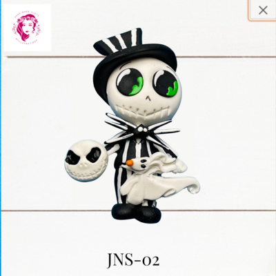 Jack &amp; Sally Clay Hairbow Center Jack inspired -JNS-02