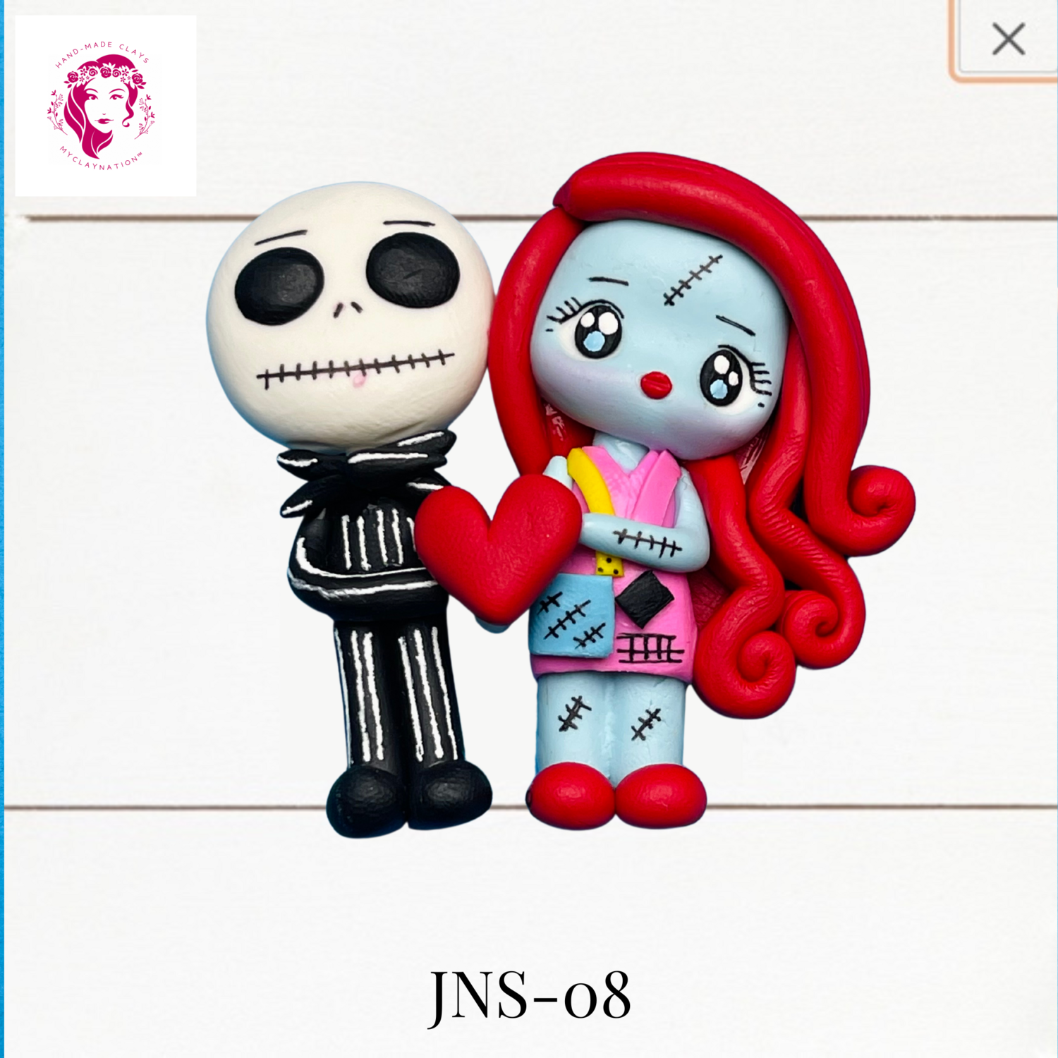 Jack &amp; Sally Clay Hairbow Center Couple in Love -JNS-08