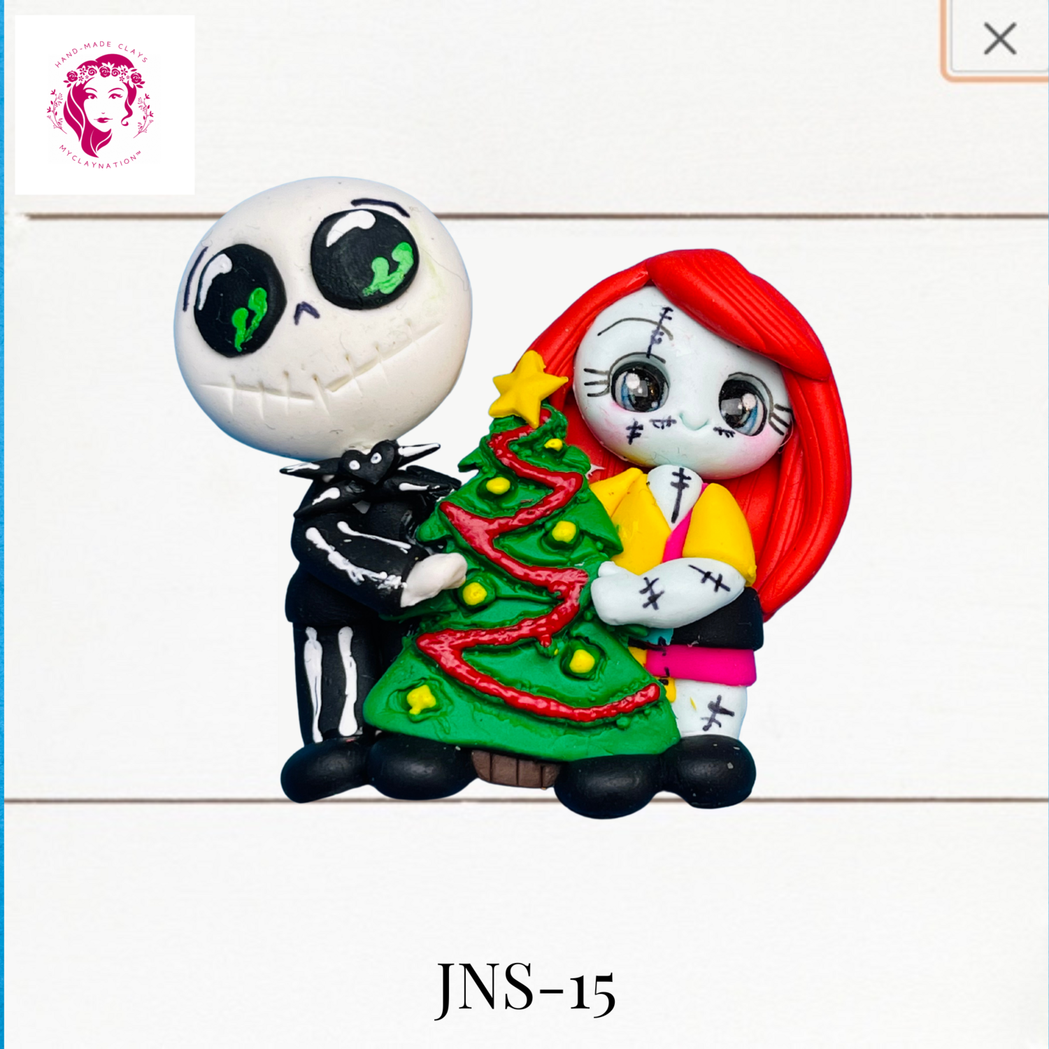 Jack &amp; Sally Clay Hairbow Center Christmas Tree -JNS-15