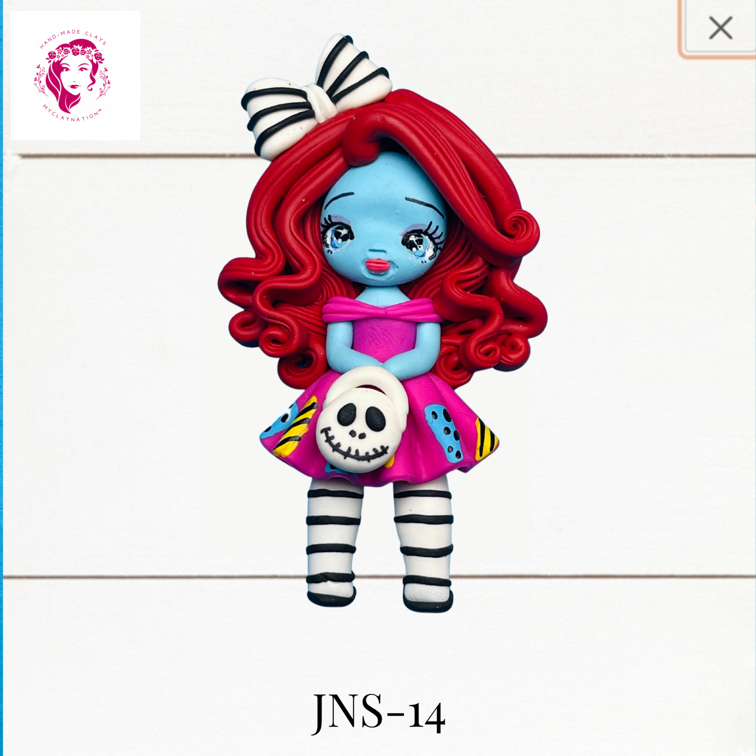 Jack &amp; Sally Clay Hairbow Center Sally inspired -JNS-14