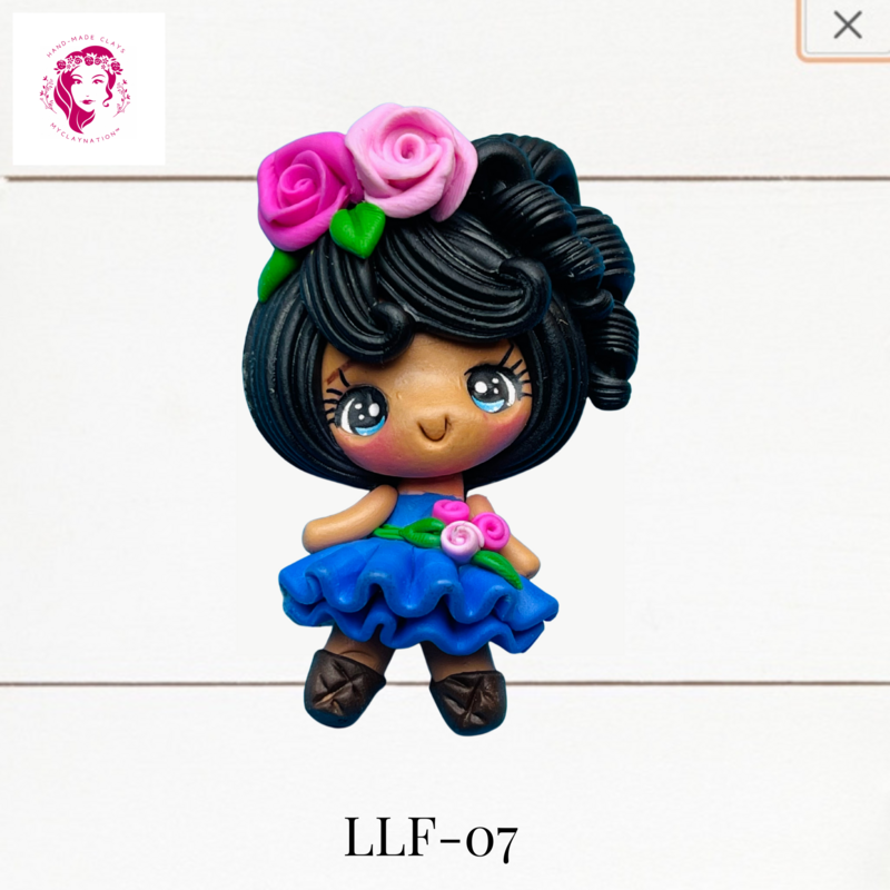 Little Ladies with Flowers Clay Hairbow Center -LLF-07
