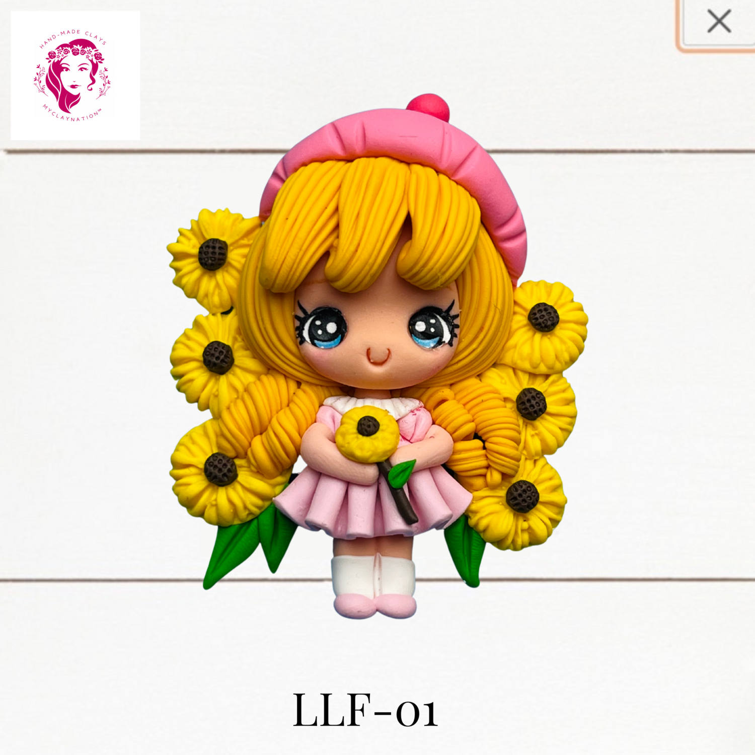 Little Ladies with Flowers Clay Hairbow Center -UNC-01