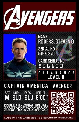 Avengers ID Card