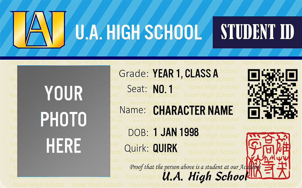My Hero Academia Student ID