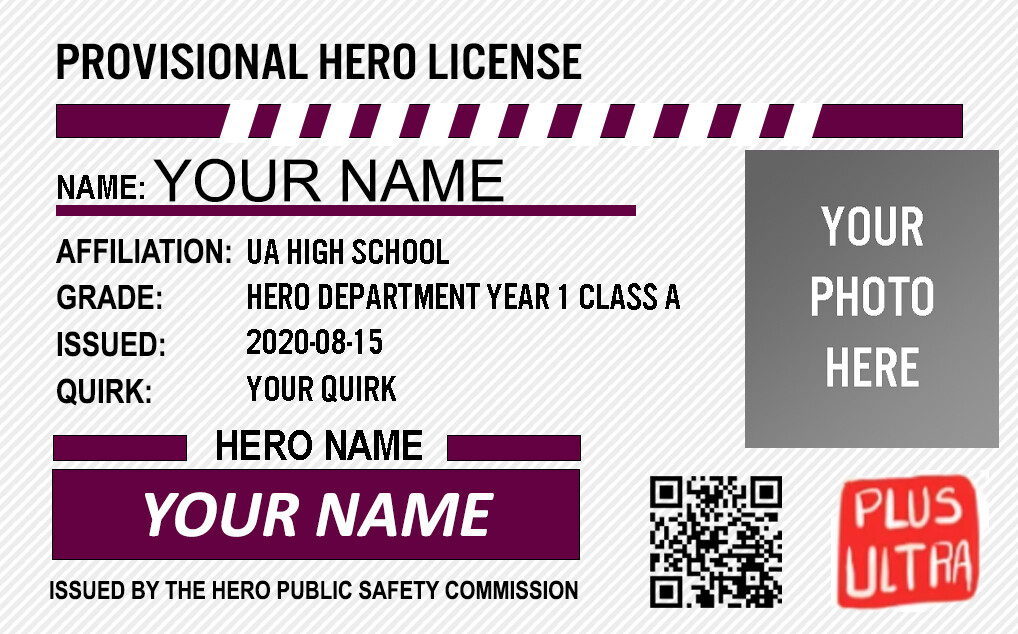 My Hero Academia Provisional Hero License